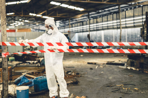 Professional Sewage Cleanup technician working in Jamestown, OH